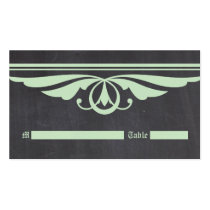 Green Deco Chalkboard Place Card Business Cards