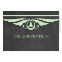 Green Deco Chalkboard Table Number Card