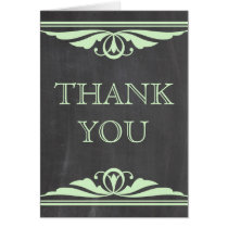 Green Deco Chalkboard Thank You Card