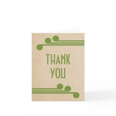 Green Deco Chic Thank You Card