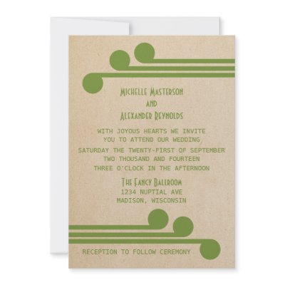 Green Deco Chic Wedding Invite