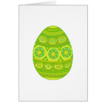 Green Decorated Egg Greeting Cards