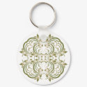 green decorative floral pattern keychains