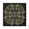 green decorative floral pattern magnets by VioDeSign green decorative floral pattern magnets