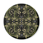 green decorative floral pattern refrigerator magnets
