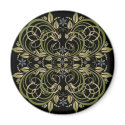 green decorative floral pattern magnets by VioDeSign green decorative floral pattern magnets