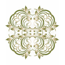 green decorative floral pattern t-shirts