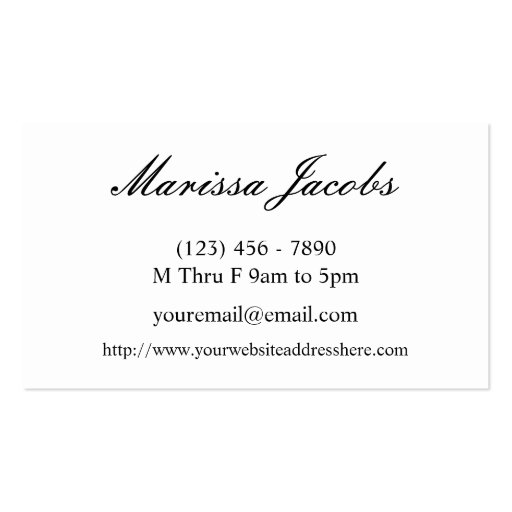 Green Details Personal Assistant Business Card (back side)