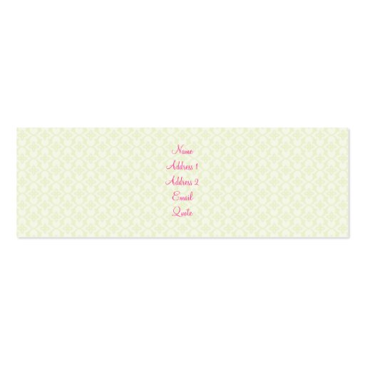Green Diamond Floral Business Card Templates (front side)