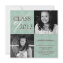 Green diamond square photo graduation announcement invitation