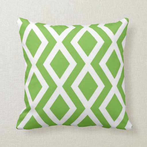 Green Diamond Throw Pillow Zazzle