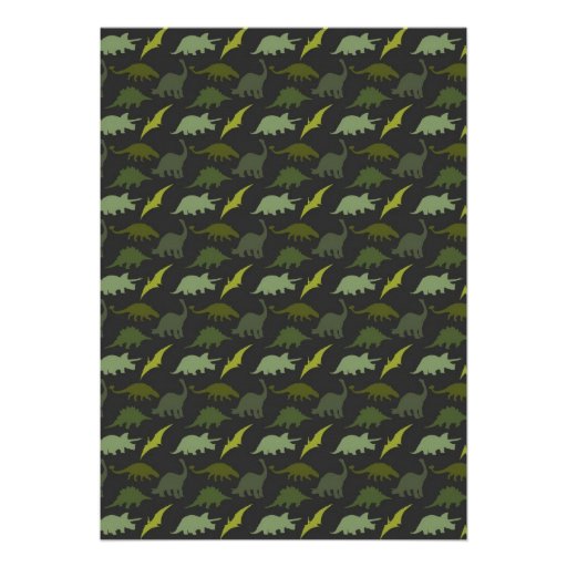 Green Dinosaur Birthday Invitation
