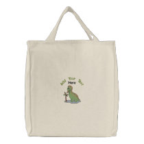 Green Dinosaur embroidered bags