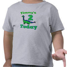 Green Dinosaur Second Birthday Boy Shirt