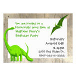 Green Dinosaurs Birthday Invitation