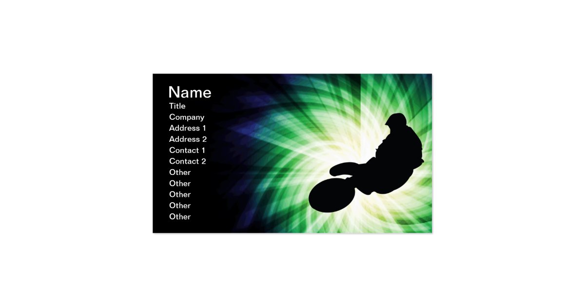 Green Dirt Bike Business Card Zazzle
