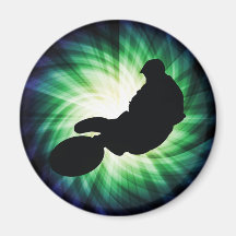 Green Dirt Bike Fridge Magnets