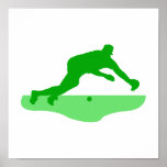 Green Dive for the Ball Poster