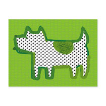 'green dog' digital painting Postcard by bestkids 'green dog' digital painting Postcard
