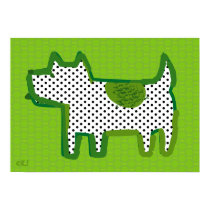 'green dog' digital painting poster posters