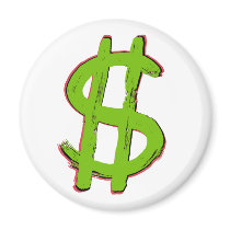 Green Dollar Sign magnets