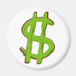 Green Dollar Sign magnets
