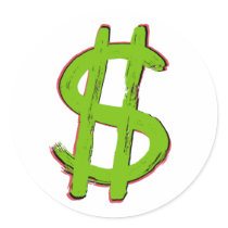Green Dollar Sign Stickers