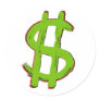 Green Dollar Sign Stickers