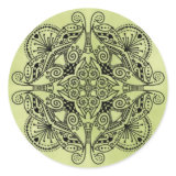Green doodle design sticker