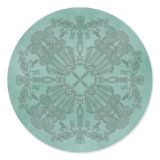Green doodle design sticker