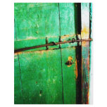 Green Door Old Lock Art Print Photo Custom Flyer