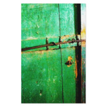 Green Door Old Lock Art Print Photo stationery