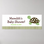 Green Dot Turtle Custom Baby Shower Banner Posters