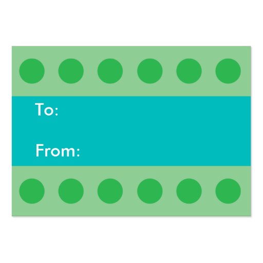 Green Dots Gift Tag Business Card (front side)