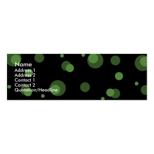Green Dots on Black Profile Cards Business Card Templates