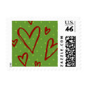 green dots red hearts stamps