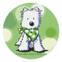 Green Dots Westie Dog stickers