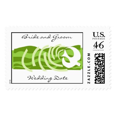 Green Dove Wedding Postage Stamp