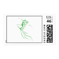 Green Downhill Postage Stamps