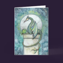 Green Dragon Fantasy Greeting Card cards