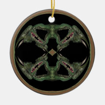 Green Dragon Kaleidoscope Christmas Tree Ornaments