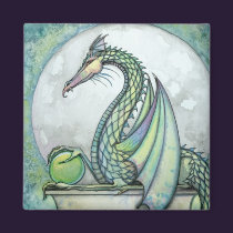 Green Dragon Magnet by Molly Harrison magnets