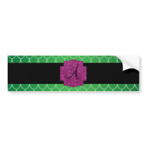 Green dragon scales monogram bumper stickers