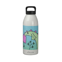 Green Dragon Valentine - watercolor water bottles