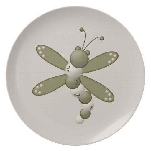 Green Dragonfly Dinner Plate Zazzle