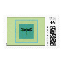 Green Dragonfly Stamp
