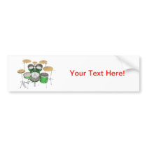 Green Drum Kit: Bumper Stickers