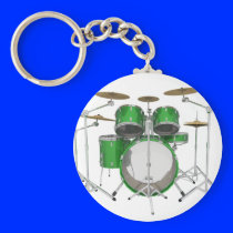 Green Drum Kit: Key Chains