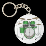 Green Drum Kit: Key Chains
