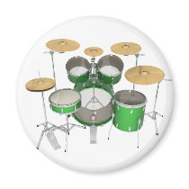 Green Drum Kit: Fridge Magnet